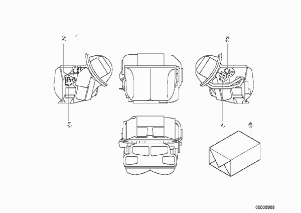 Сервопривод автом.сист.кондиционирования для BMW E36 318tds M41 (схема запчастей)