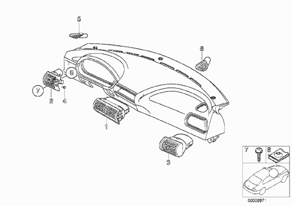Сопла/накладки для BMW Z3 Z3 M3.2 S54 (схема запчастей)