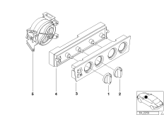 Панель управления отопителя для BMW E39 540iP M62 (схема запасных частей)