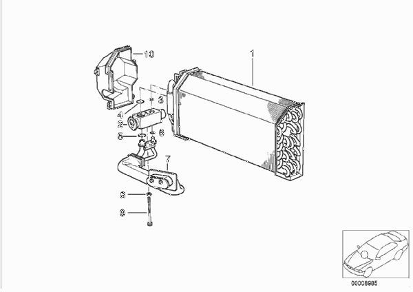 Испаритель/ предохранительный клапан для BMW E39 M5 S62 (схема запчастей)