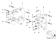 Опорный кронштейн компрессора кондиц. для BMW E38 725tds M51 (схема запасных частей)