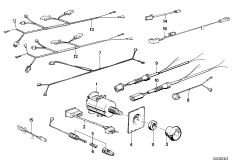 Детали стереосистемы для BMW E23 735i M30 (схема запасных частей)