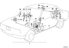 Детали аудиосистемы для BMW E28 528i M30 (схема запасных частей)