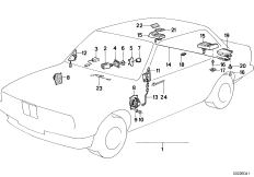 Детали аудиосистемы для BMW E23 735i M30 (схема запасных частей)