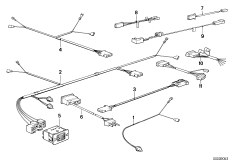 Детали стереосистемы для BMW E28 524td M21 (схема запасных частей)