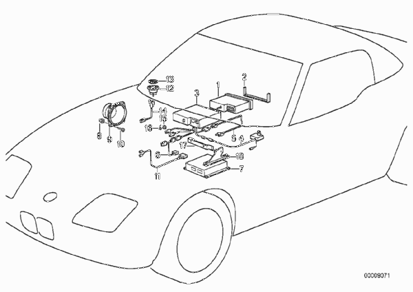 Радиоприемник/детали Z1 Audio System для BMW Z1 Z1 M20 (схема запчастей)