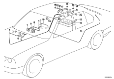 Дополнительные детали, 2-ой компонент для BMW E32 730i M30 (схема запасных частей)