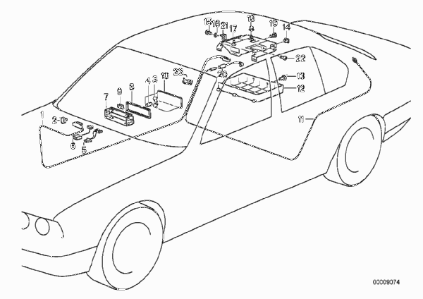 Дополнительные детали, 2-ой компонент для BMW E32 750i M70 (схема запчастей)