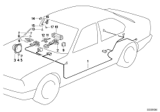 Детали системы HiFi для BMW E32 730iL M30 (схема запасных частей)