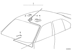 Антенные принадлежности для BMW E30 318i M40 (схема запасных частей)