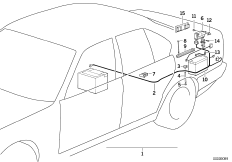 Комплект дооснащения 2-й батареи для BMW E34 530i M60 (схема запасных частей)