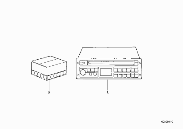 Радиоприемник Bavaria Electronic CD II для BMW E34 525ix M50 (схема запчастей)