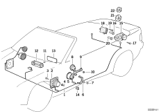 Детали системы HiFi для BMW E36 318i M43 (схема запасных частей)
