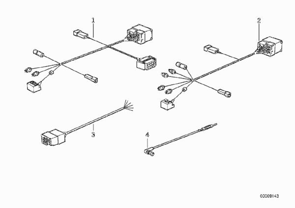Переходный провод радиоприемника для BMW E34 525tds M51 (схема запчастей)