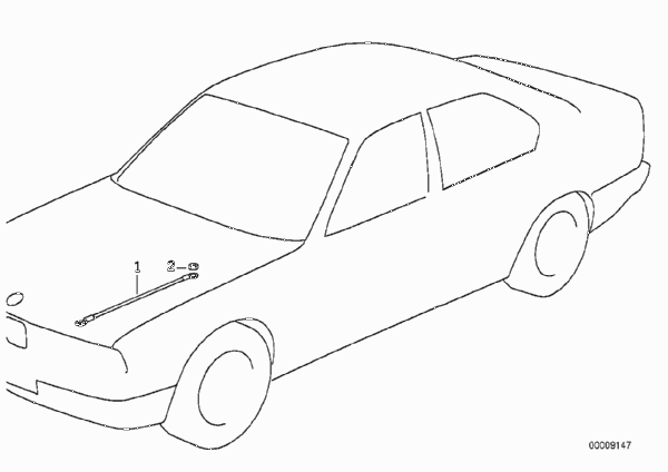 Перемычка соединения капота с массой для BMW E34 525i M50 (схема запчастей)