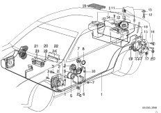 Детали системы HiFi для BMW E36 323ti M52 (схема запасных частей)