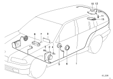Детали стереосистемы для BMW E36 325tds M51 (схема запасных частей)