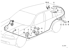 Детали системы HiFi для BMW E36 316i M43 (схема запасных частей)