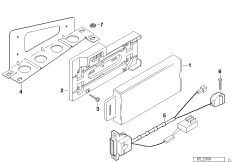 Детали телефона в багажном отделении для BMW E34 518i M43 (схема запасных частей)