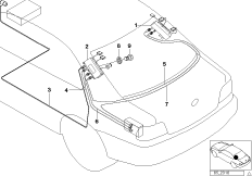 Детали разнесенной антенны для BMW E39 523i M52 (схема запасных частей)