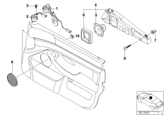 Детали системы HiFi на Пд двери для BMW E39 530d M57 (схема запасных частей)