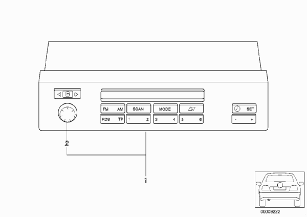 Встроенная радиоинформационная система для BMW E39 520i M52 (схема запчастей)