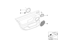 Детали динамика в двери Зд для BMW E38 750iLS M73N (схема запасных частей)