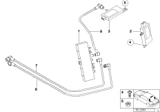 Детали разнесенной антенны для BMW E39 520i M54 (схема запасных частей)