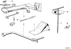 Бортовой инструмент/ домкрат для BMW E23 745i M30 (схема запасных частей)