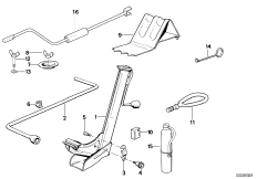 Бортовой инструмент/ домкрат для BMW E30 324td M21 (схема запасных частей)