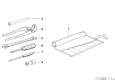 бортовой инструмент для BMW E36 328i M52 (схема запасных частей)