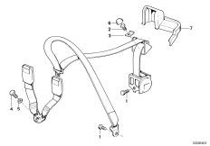 Дополн.элементы ремня безопасности Зд для BMW E30 M3 S14 (схема запасных частей)
