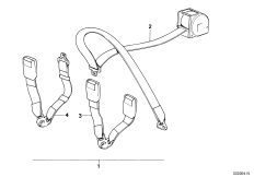 Ремень безопасности Зд для BMW E30 318i M10 (схема запасных частей)