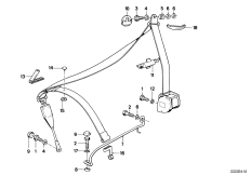 Дополн.элементы ремня безопасности Пд для BMW E30 M3 S14 (схема запасных частей)