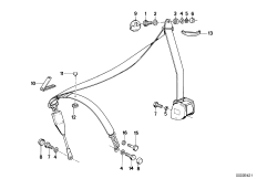 Дополн.элементы ремня безопасности Пд для BMW E30 323i M20 (схема запасных частей)