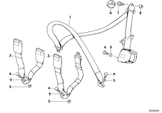 Ремень безопасности Зд для BMW E30 325ix M20 (схема запасных частей)
