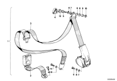 Дополн.элементы ремня безопасности Зд для BMW E23 728iS M30 (схема запасных частей)