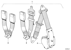 Детали ремня безопасности Зд для BMW E28 535i M30 (схема запасных частей)