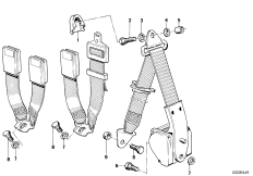 Дополн.элементы ремня безопасности Зд для BMW E28 518i M10 (схема запасных частей)