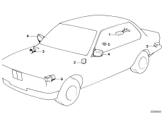 Система сигнализации для BMW E23 735i M30 (схема запасных частей)