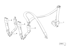 Ремень безопасности Зд для BMW E36 316g M43 (схема запасных частей)