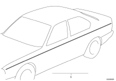 Декоративная полоса "Universell" для BMW E34 525i M50 (схема запасных частей)