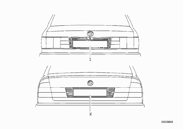 Декоративная накладка задка для BMW E34 525tds M51 (схема запчастей)