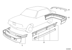 Аэродинамический комплект для BMW E30 318is M42 (схема запасных частей)