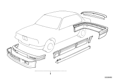 К-т доосн.аэродинамическим к-том в M-ст. для BMW E30 325ix M20 (схема запасных частей)