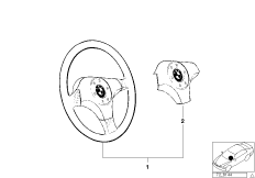 Спорт.рулевое колесо "Woodline" дерево для BMW E30 316i M10 (схема запасных частей)