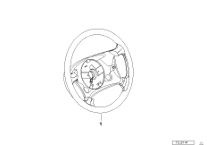 Обод рулевого колеса дерево-кожа для BMW E36 316i M43 (схема запасных частей)