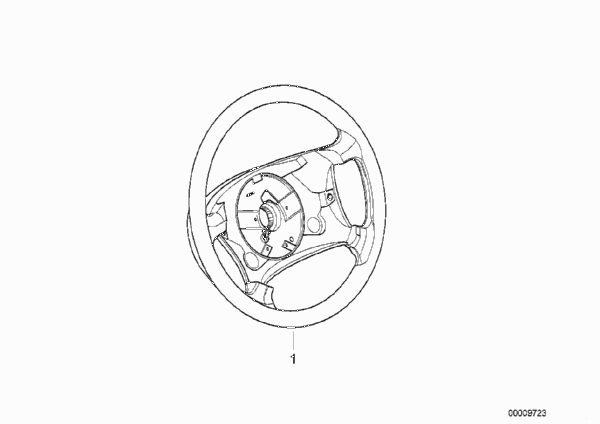 Обод рулевого колеса дерево-кожа для BMW E36 318is M42 (схема запчастей)