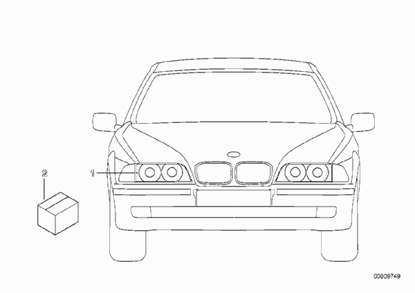 Комплект дооснащения ксеноновой фары для BMW E39 525td M51 (схема запчастей)