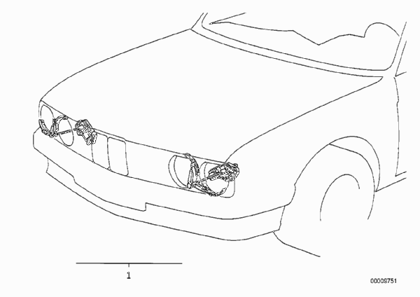 система омывателей фар для BMW E30 318i M40 (схема запчастей)